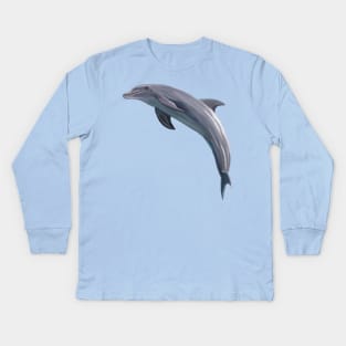 Leaping Bottlenose Dolphin Kids Long Sleeve T-Shirt